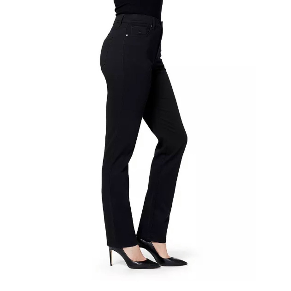 Gloria Vanderbilt Amanda High Rise Tapered Jeans Black 14P Petite Short